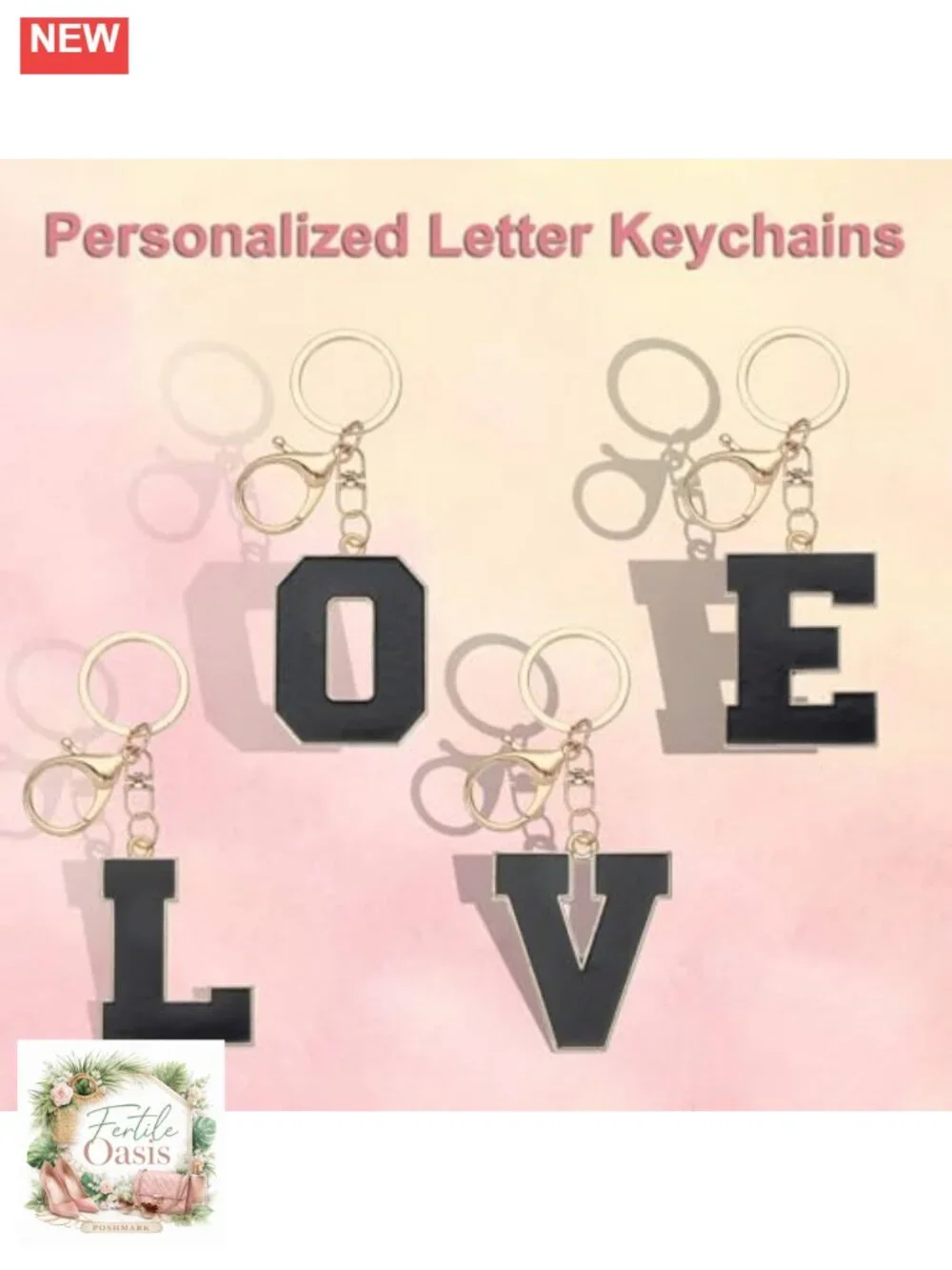 Alloy Initial Letter Keychain, Lobster Clasp Charm for Keys, Bags, Purses